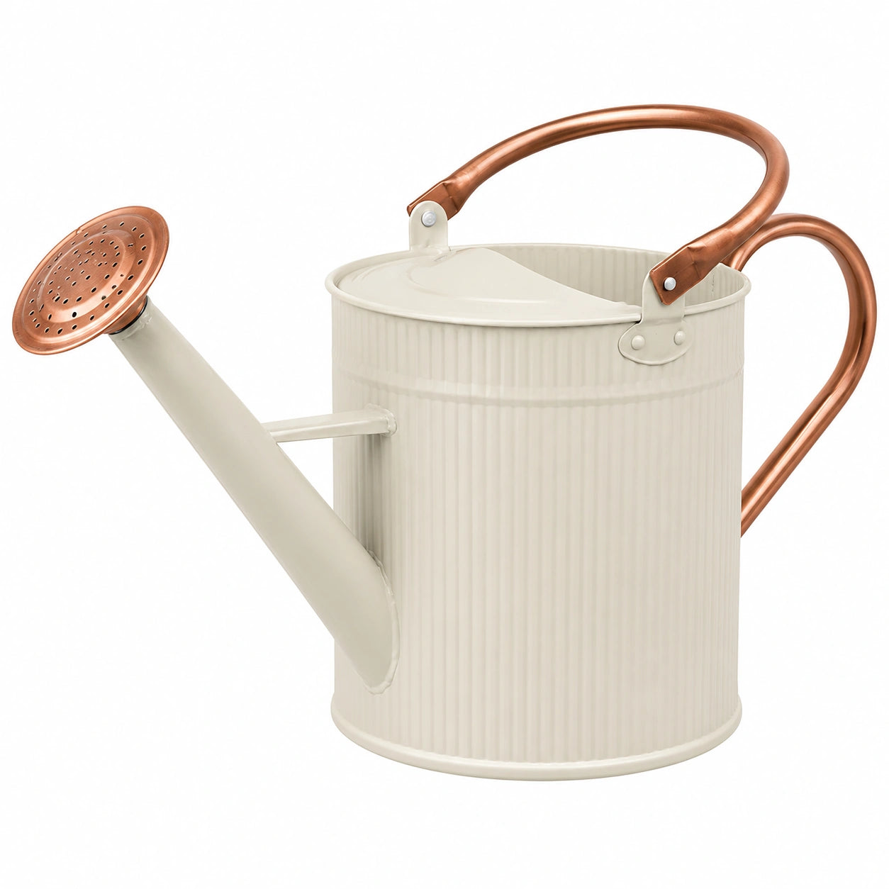 Arrosoir en métal 9L crème et cuivre avec poignée ergonomique