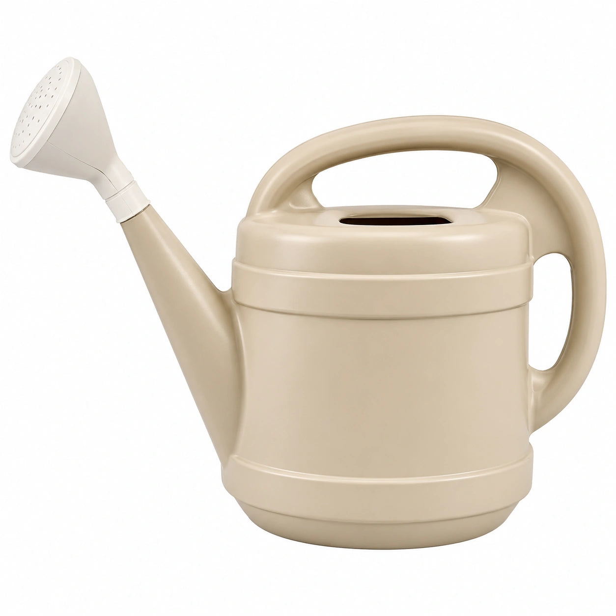Arrosoir Ergonomique Beige 10L avec Pommeau Détachable