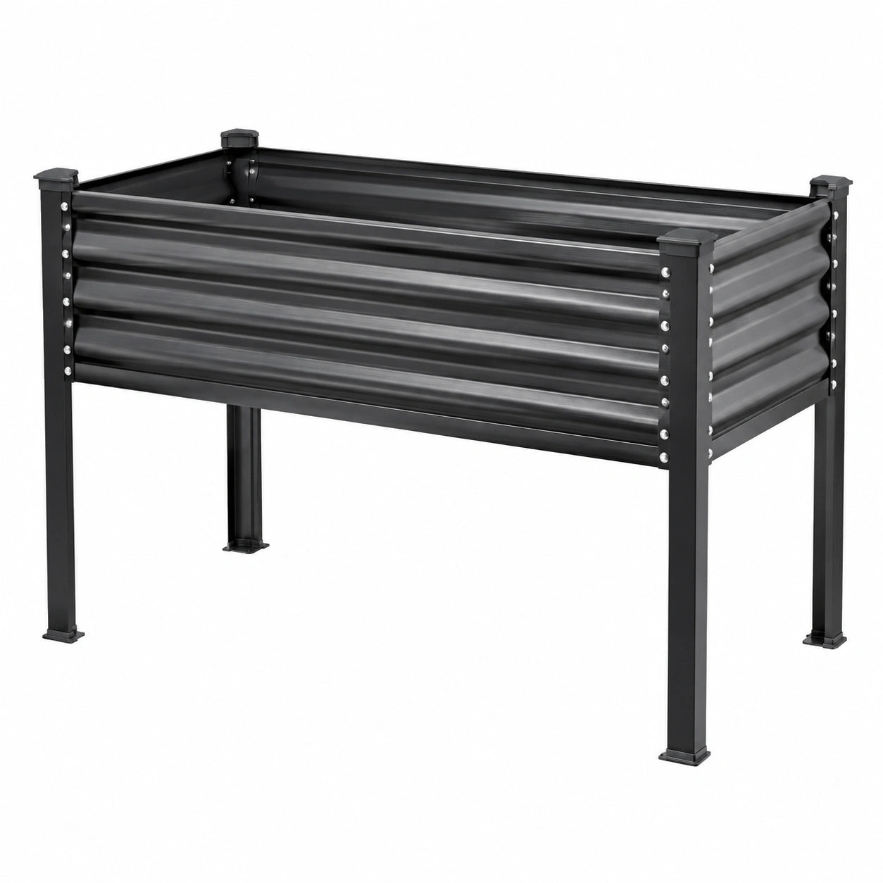 Jardinière surélevée extérieure 80x40x76cm noir avec structure robuste