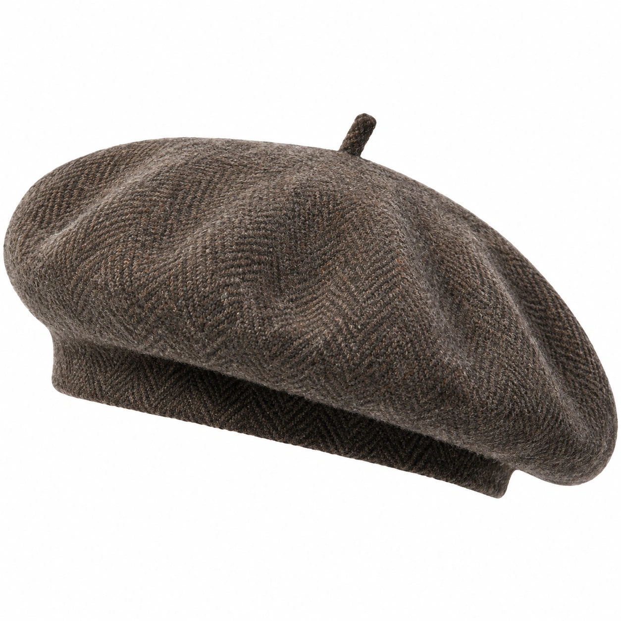 Béret Chevrons Marron Intemporel pour Adultes