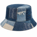 Chapeau Bob Patchwork en Denim Bleu