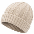 Bonnet torsadé chaud beige