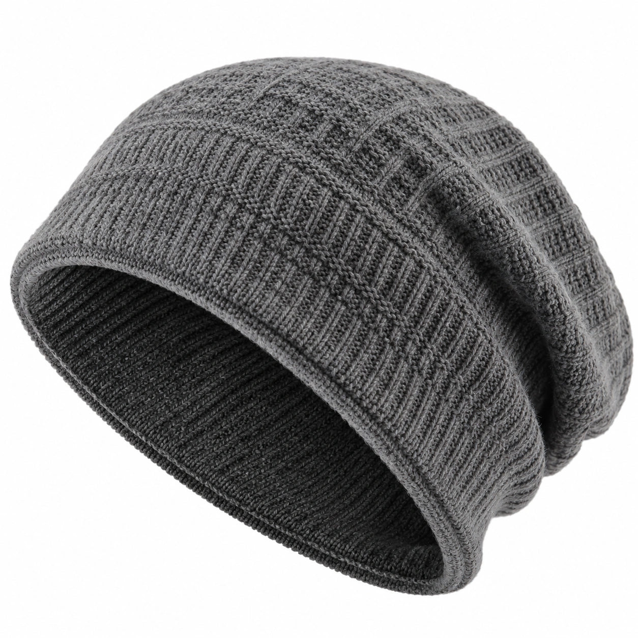 Bonnet tricoté moderne gris unisexe
