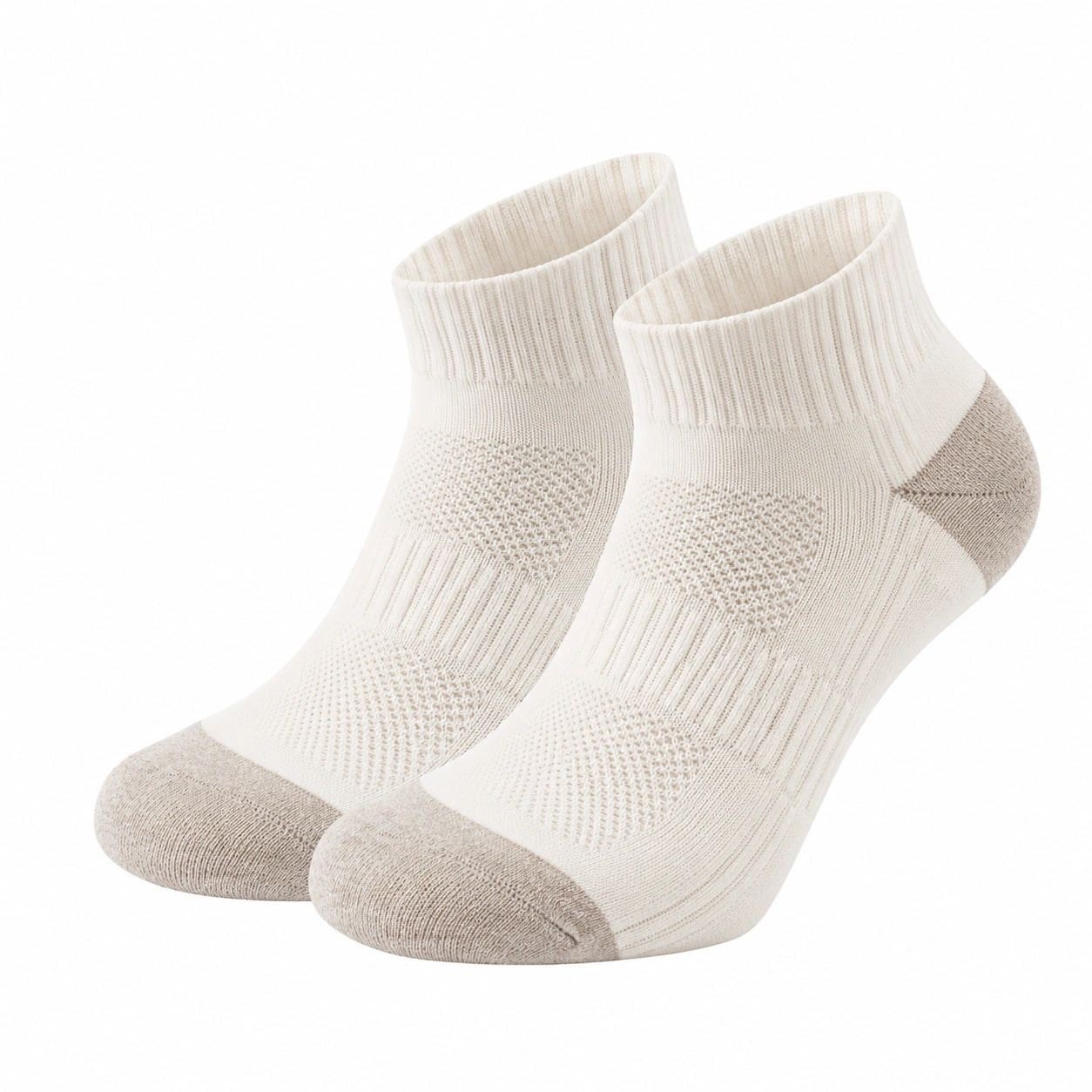 Chaussettes courtes respirantes beige et chameau