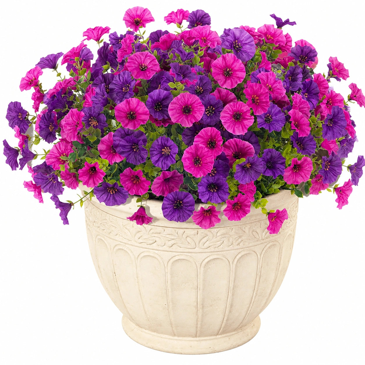 Pot de Fleurs Artificielles Décoratif Rose/Violet en Céramique